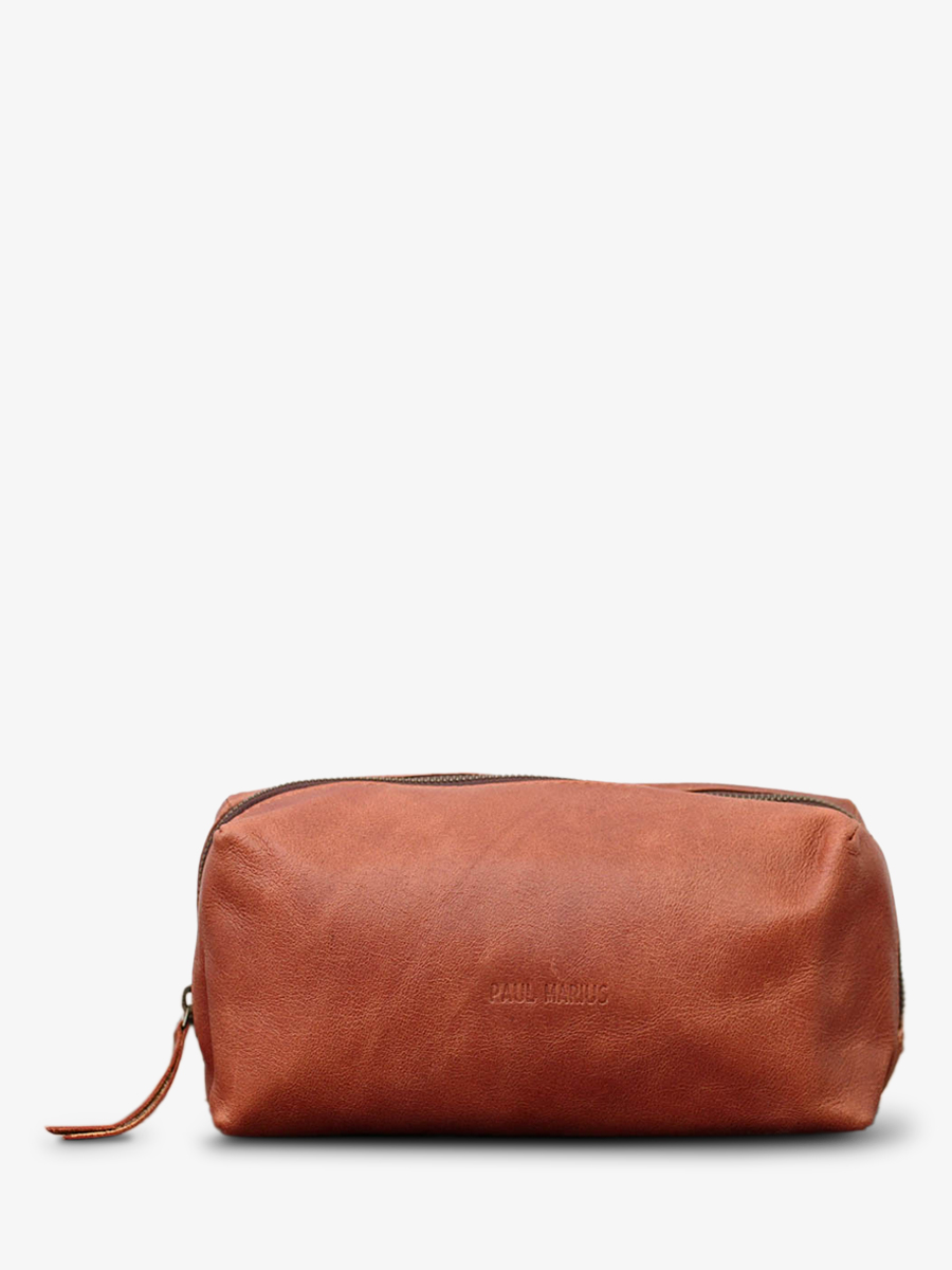 Foto-Vorderansicht-Kulturbeutel-Leder-braun-LeBarbier-Naturel-Paul-Marius-M501-L