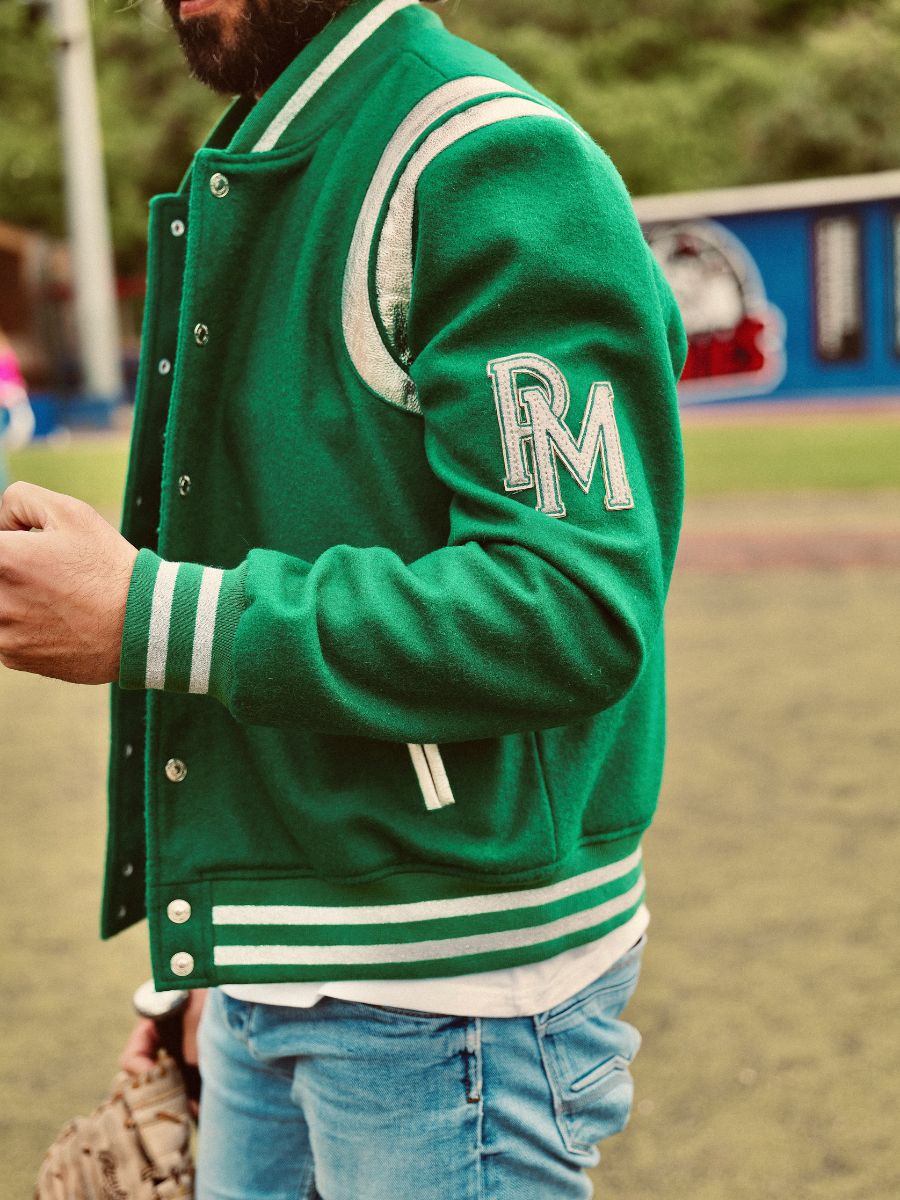 Foto-Material-Teddy-Jacke-aus-Leder-und-Stoff-Leteddy-50er-Jahre-grün-vipere-paul-marius-tdy-fifties-gr-l