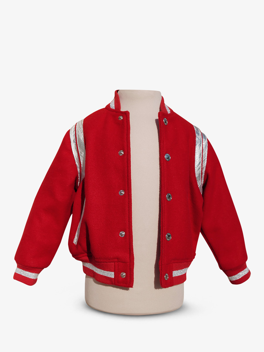 Foto-Seitenansicht-Teddy-Jacke-aus-Leder-und-Stoff-Leteddy-50er-Jahre-Kinder-rot-scharlachrot-Paul-Marius-Tdy-Fifties-R-2a